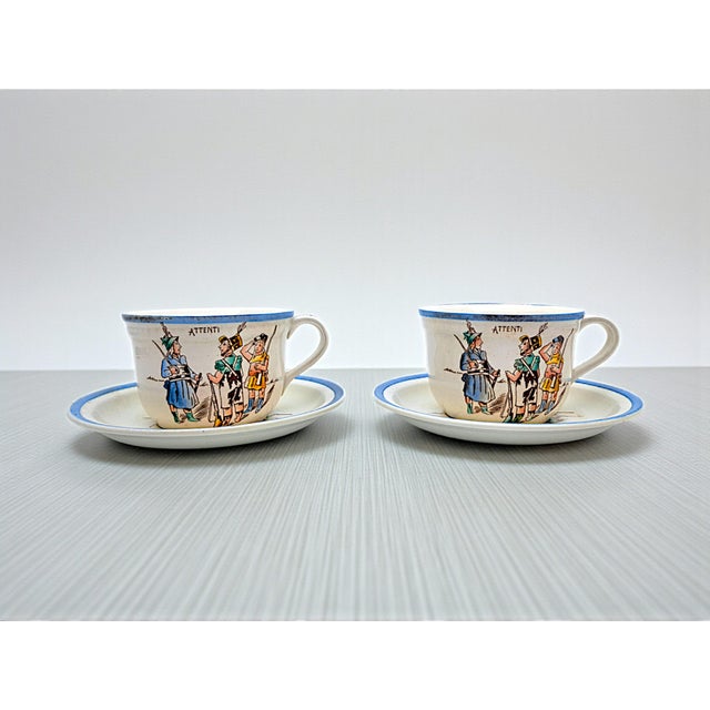 Mid-Century Modern Tea Cups by Gariboldi for Richard Ginori, 1940s, Set of 2 For Sale - Image 3 of 10