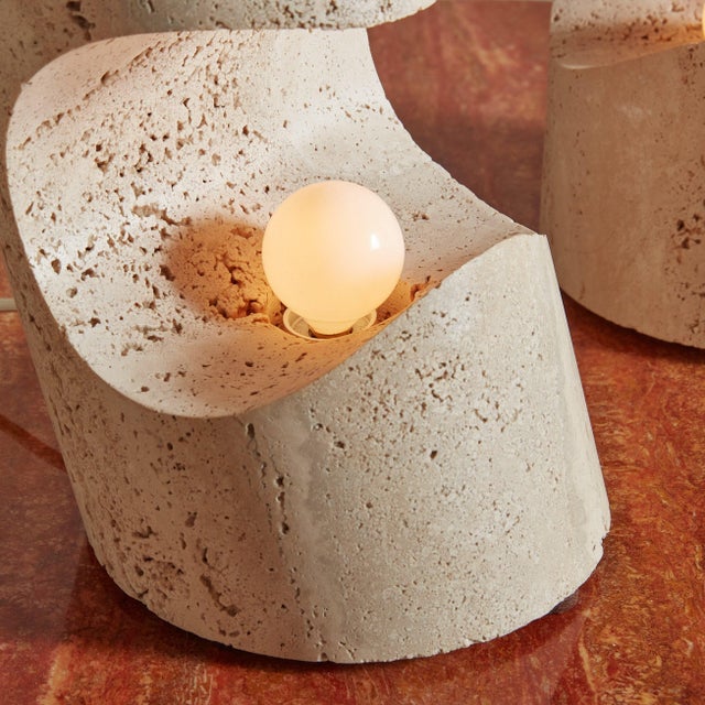 Travertine Table Lamp by Giuliano Cesari for Nucleo, Italy 1971 For Sale - Image 11 of 12