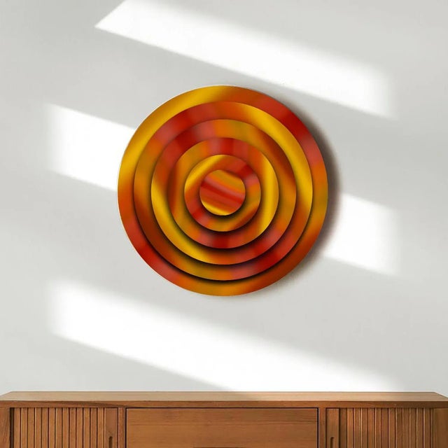 Contemporary Sumit Mehndiratta, Layered Optics 5, 2022, Mixed Media on Wood Panel For Sale - Image 3 of 4