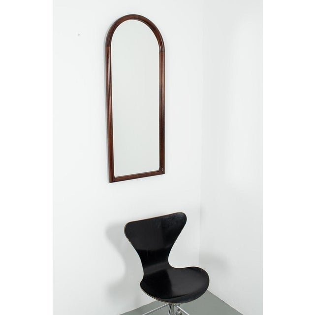 Vildbjerg 70s mirror with a beautiful wooden frame. This mirror is made in Denmark. In a good vintage condition....