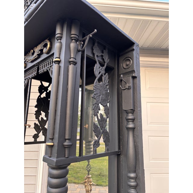Grand 19th-Century Gothic Revival Matte Onyx Gilt Oak Hall Tree. Quantity 1 For Sale In Madison - Image 6 of 12