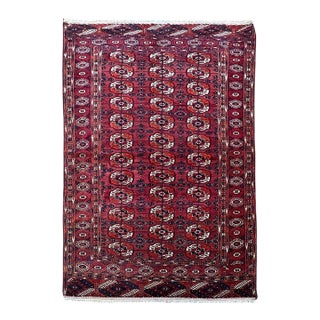 Vintage Afghan Turkmen Bokhara Wool Rug 5’3” X 7’11” For Sale