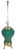 1980s Hollywood Regency Style Emerald Green Ceramic Table Lamp on Brass Ball-and-Claw Base For Sale - Image 9 of 18