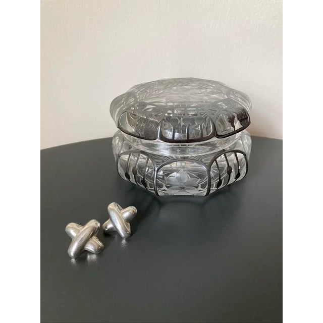 Metal Jewelry Box With Silver Overlay by Heisey, Early 20th Century For Sale - Image 7 of 18