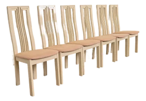 Italian Modern Cream Lacquered High Back Dining Chairs, Set of Six