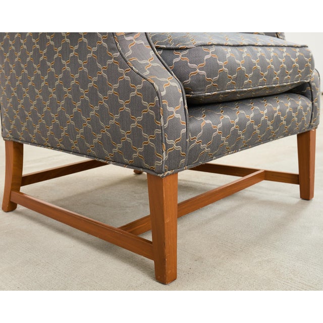 Pair of Midcentury English Georgian Style Wingback Chairs For Sale - Image 16 of 17