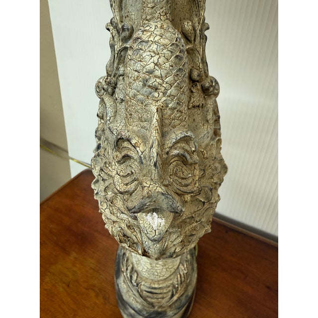 2000 - 2009 Vintage Style Dolphin Embellished Table Lamp For Sale - Image 5 of 12