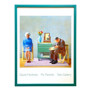 David Hockney Vintage 1996 Lithograph Print Framed Tate Gallery Pop Art Poster " My Parents " For Sale