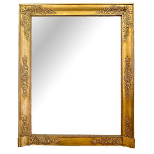 Empire French Gold Gilt Overmantel Mirror, 1830s