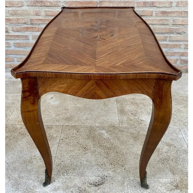 Wood French Marquetry Bronze Ormolu Mounted Center or Coffee Table, 1920s For Sale - Image 7 of 12