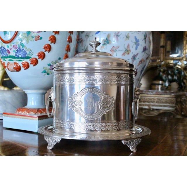 Large Silver Plate Biscuit Box Box Mappin & Webb For Sale - Image 9 of 18