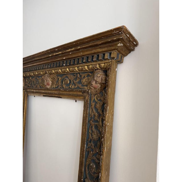 16th Century Lombard Frame in Lacquered and Gilded Wood, Early 16th Century For Sale - Image 5 of 15