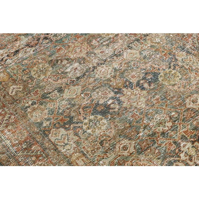 Late 19th Century 19th-Century Antique Malayer Runner Rug – Distressed Muted Earth Tones & Terracotta Wool For Sale - Image 5 of 9