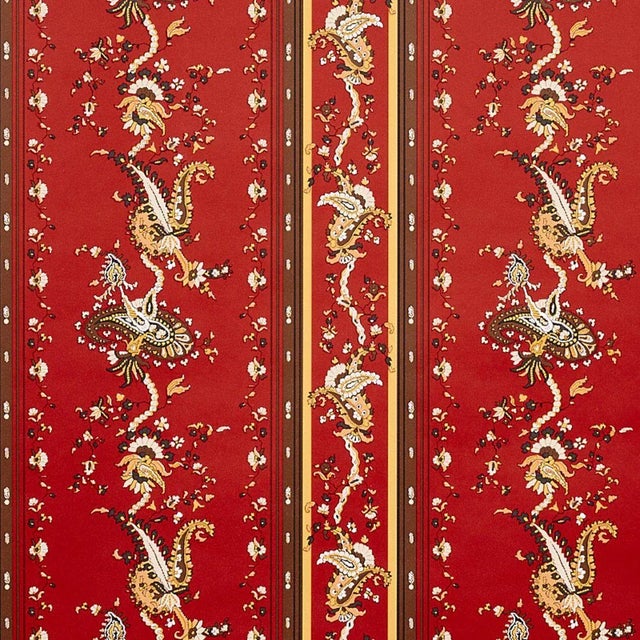 Not Yet Made - Made To Order Sample - Schumacher Elena Paisley Stripe Wallpaper in Pompeii For Sale - Image 5 of 5