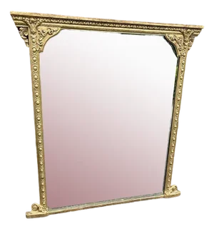 Large Antique English Gilt Overmantle Mirror