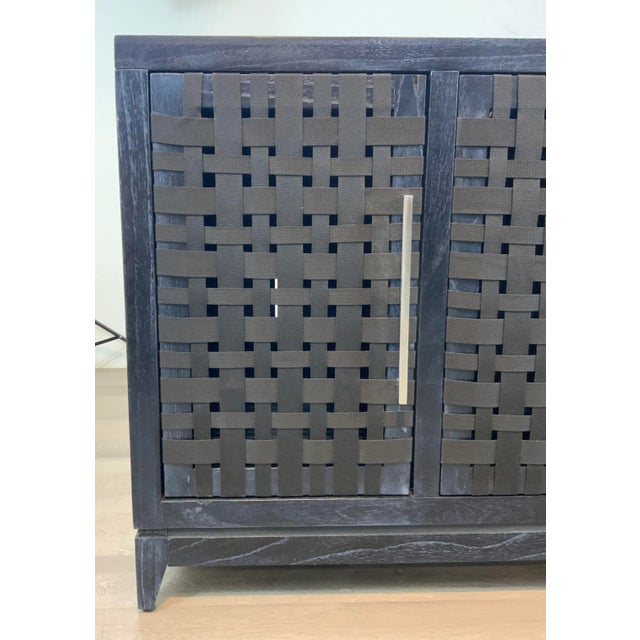 Modern Modern Black Cerused Oak Finished Four Door Credenza For Sale - Image 3 of 10