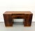 Chestnut Vintage Art Deco Burl Wood Pedestal Desk For Sale - Image 8 of 8
