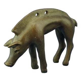 Futurist Ceramic Sculpture Depicting a Baby Wild Boar by Bottega Riccardo Gatti Faenza, Italy, 20th Century For Sale