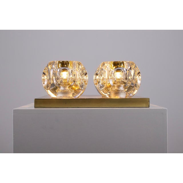Metal Ice Cube Brass Ceiling Light from Peill & Putzler, 1970s For Sale - Image 7 of 8