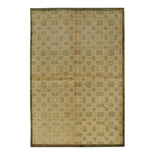 8x10 Sophisticated Nadia Beige Geometric Modern Hand Knotted Wool Carpet Rug For Sale