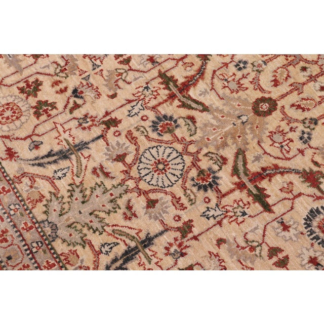 Shabby Chic Tan/Rust Wool Rug - 8'0'' X 9'9'' For Sale - Image 4 of 10