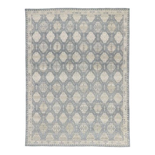 Vintage Soft Blue Distressed Rug, 09'10 X 13'01 For Sale