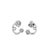 14k White Gold Swirl Earrings With Round Bezel Set Diamonds, Pair For Sale - Image 4 of 7