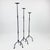 2020s Hand Forged Iron Candelabra Set of 3 (93-113cm) Antique Copper Finish Slender Stem with Compact Arched Base For Sale - Image 5 of 6