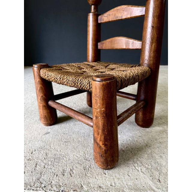 French Provincial Brutalist Low Stool by Charles Dudouyt, France 1940s For Sale - Image 10 of 16