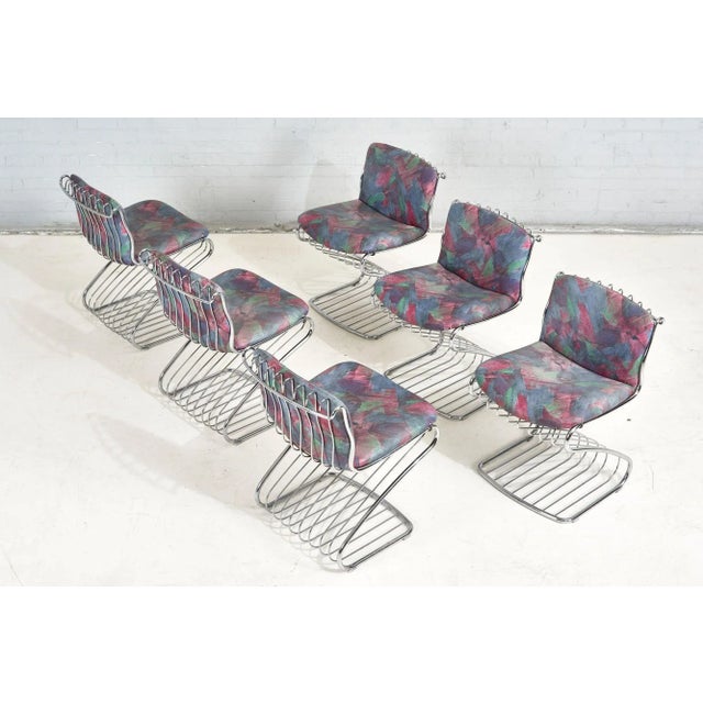 Metal 6 Steel Gastone Rinaldi Dining Chairs for Rima, Italy 1970 For Sale - Image 7 of 13