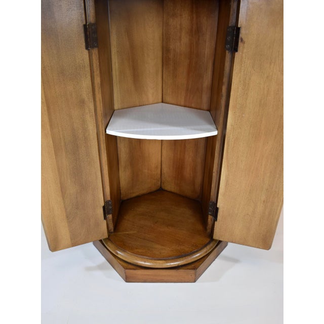 1960s Neoclassical Style Fluted Column Cabinet Table Marble Top For Sale - Image 5 of 11