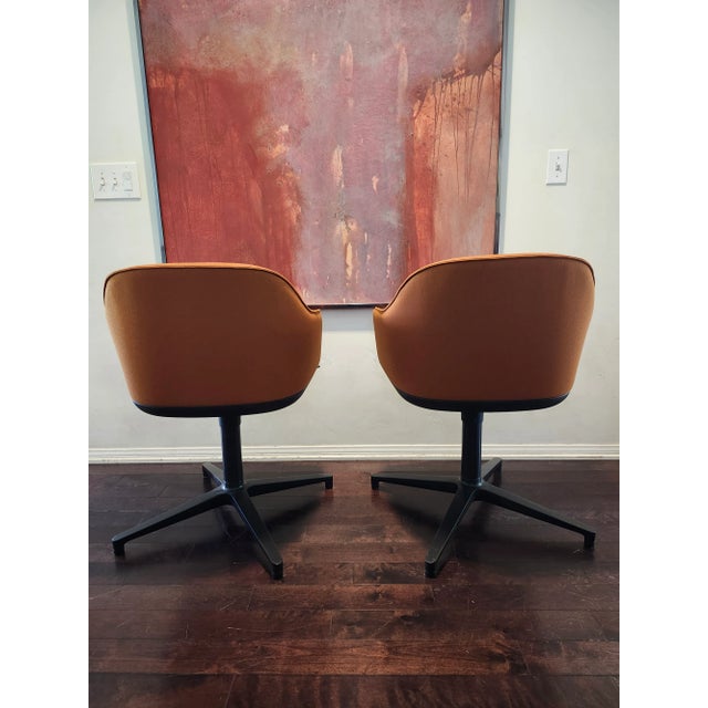 Early 21st Century Early 21st Century Vitra Soft Shell Persimmon and Black Base Chair- A Pair For Sale - Image 5 of 12