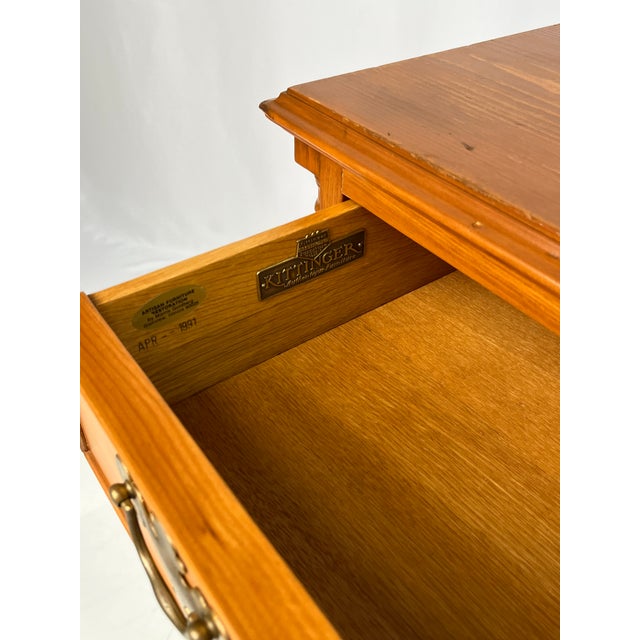 English Vintage Kittinger Colonial Revival Knotty Pine Small Chest of Drawers For Sale - Image 3 of 17