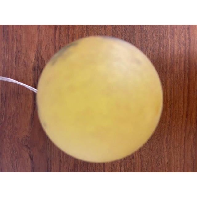 Art Deco Yellow Round Glass Table Lamp from Art Dfrance, 1930 For Sale - Image 4 of 8