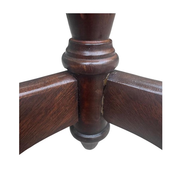 Stone Vintage Regency Style Brass Gallery Marble Top Pedestal Table For Sale - Image 7 of 9