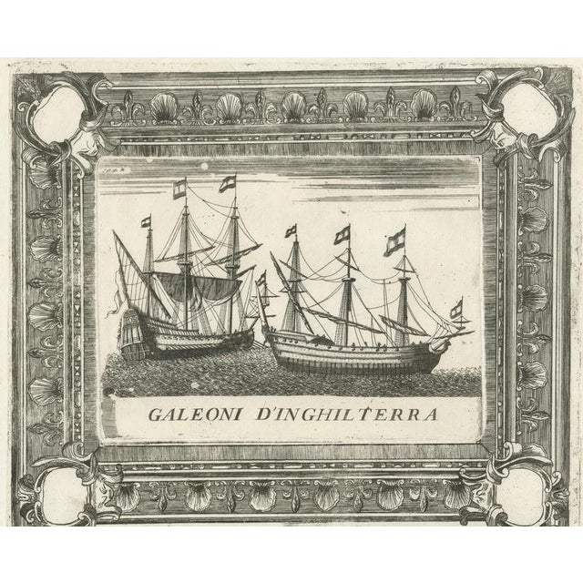 Vincenzo Coronelli, Dutch Inland Sailing Boats, 1690, Copper Engraving on Paper For Sale - Image 3 of 10
