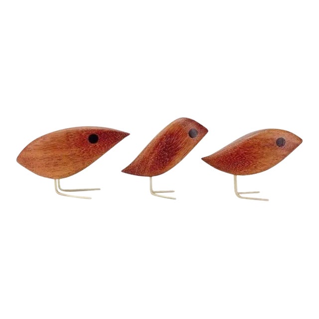Early 21st Century Danish Modern Mahogany Jacob Hermann Style Birds - Set of 3 For Sale