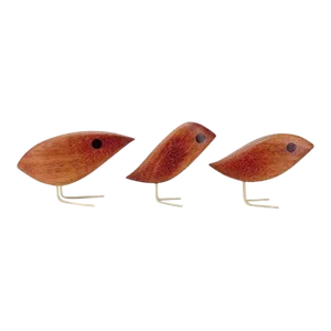 Early 21st Century Danish Modern Mahogany Jacob Hermann Style Birds - Set of 3