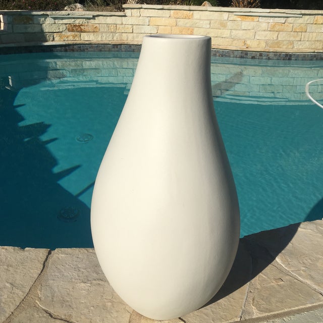 West Elm White Matte Finish Teardrop Floor Vase Chairish