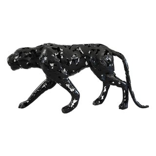 Large Handmade Black Panther Aluminum Sculpture by Azele Studio For Sale