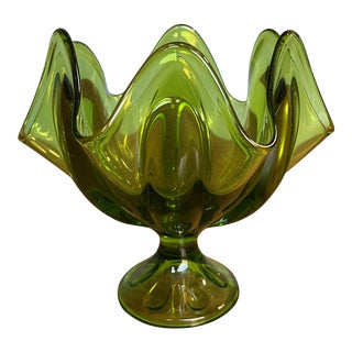 Mid-Century Modern Emerald Green Dish For Sale