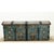 Dimensions: 25” H x 61 ⅛” W x 25 ⅛” D A large 19th century iron bound painted marriage trunk. The exterior of this truck...