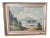 Vintage Mountain Lake Boat Painting Artist Signed For Sale