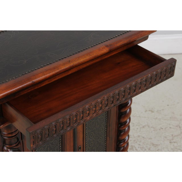Brown Theodore Alexander Mahogany Armoury Collection 1 Drawer Console Cabinet For Sale - Image 8 of 18