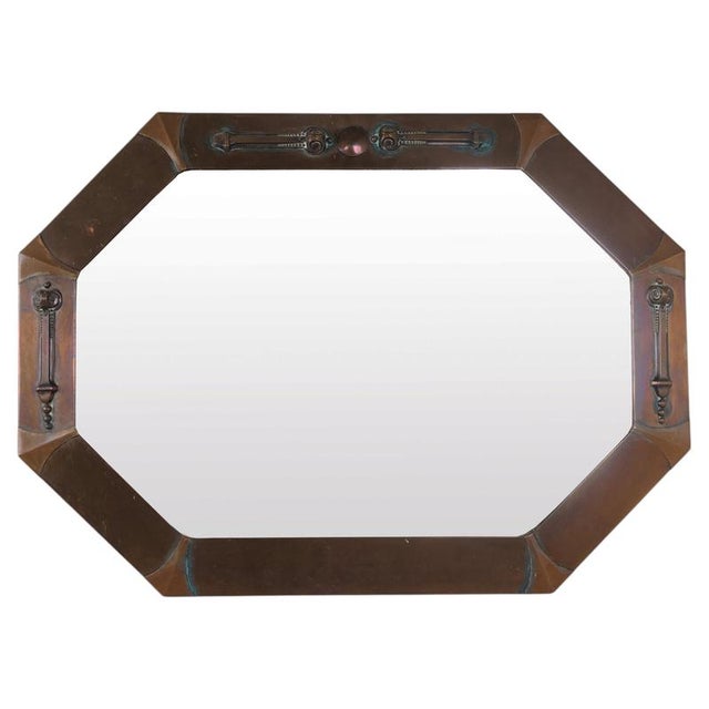 Wood Antique English Mirror with Decorative Frame, Early 1900s For Sale - Image 7 of 7