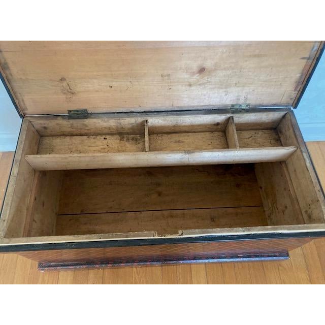 19th C. Antique Scottish Tartanware Trunk For Sale - Image 9 of 11