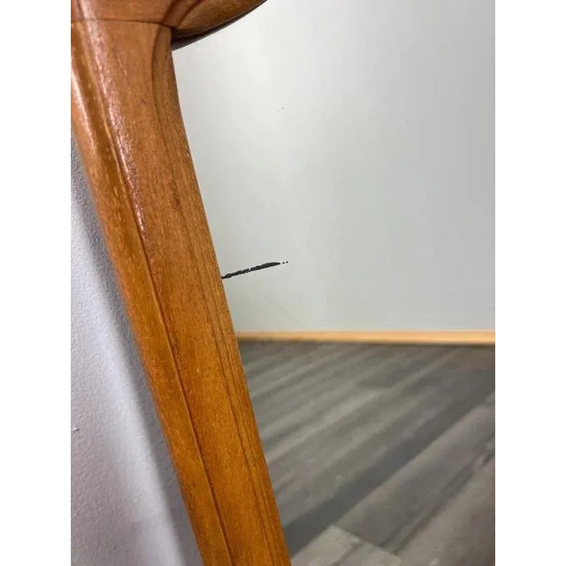 Rustic Vintage French Oak Wall Mirror with Carved Frame For Sale - Image 3 of 8