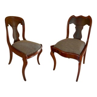 Mahogany Chairs Antique Empire - Set of 2 For Sale