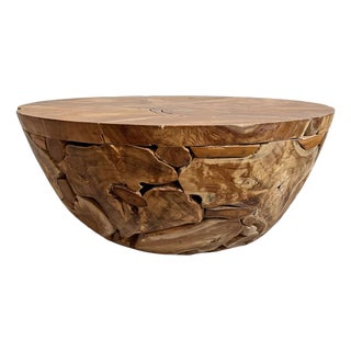 Round Teak Root Coffee Table For Sale