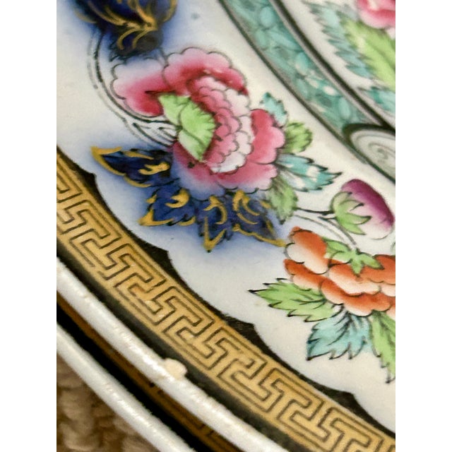 Ceramic Antique Vesper Indian Tree Plates ~ Set of 7 For Sale - Image 7 of 8